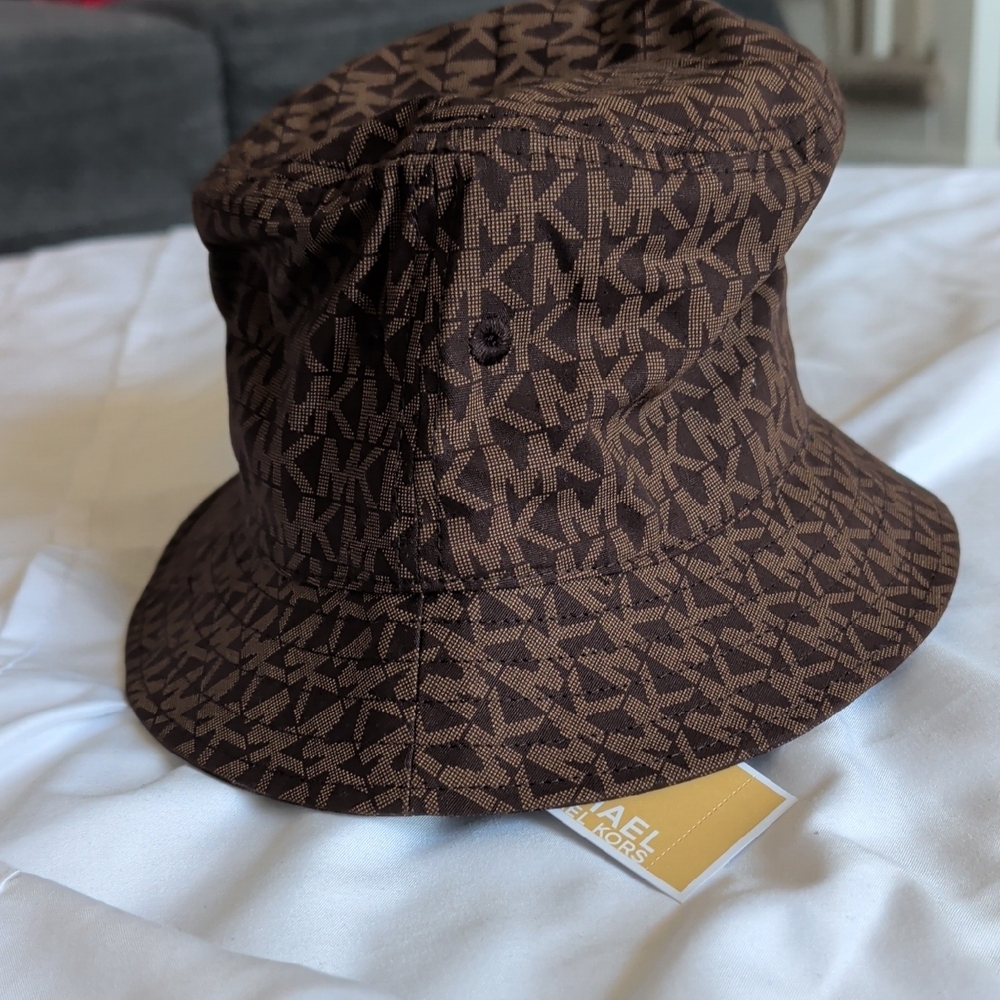 Michael Kors Chocolate Brown Monogram Bucket Hat